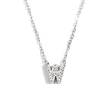 Collana con ciondolo lettera W argento con cristalli scintillanti e catena in acciaio - Colore Acciaio-Lettera W