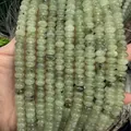 Natural light green prehnite abacus spacer beads for DIY jewelry making - 5*8mm (approx. 73 pcs/strand) / Prehnite