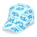 Kids baseball cap in light blue featuring cartoon shark prints and bubble patterns - 52-54cm / Light Blue Shark