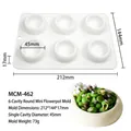 6-cavity round flower pot silicone mold for chocolate and soap crafting projects - 6-Cavity Round Small Pot MCM-462