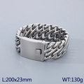 23mm silver stainless steel braided cuban chain bracelet for men with secure clasp - Steel (20cm)(KB185277-KJX)