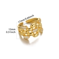 Detailed view of the gold heart evil eye ring with dimensions 13mm width and 17mm diameter - Pod Chain Pave / Gold