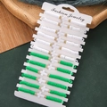 Bohemian clay bead bracelet set featuring white and green colors with cross charms - SY0789-1