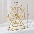 Golden retro ferris wheel model decorative ornament with precise dimension markers - Small (New) / Gold