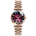 Gedi rose gold steel watch with purple gradient dial and diamond accents - Purple