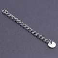 5cm silver stainless steel extension chain with S.Steel engraved tag for jewelry DIY - S1653 Round Tag / Silver