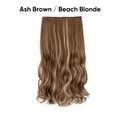 Ash Brown and Beach Blonde wavy hair extension piece with natural salon finish - Ash Brown / Beach Blonde