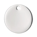 Polished silver stainless steel round charm tag with pre-drilled hole for DIY jewelry - Stainless Steel Color (KLJ312-Z)