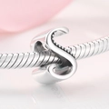 Minimalist S925 sterling silver letter S charm on a classic snake chain bracelet - Letter S