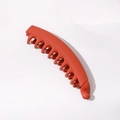 Matte brick red banana hair clip with curved teeth for ponytail styling - Orange
