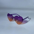 Lunettes de soleil cœur rétro avec verres dégradés violet-orange et monture violette claire - Dégradé Violet Orange