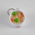 Realistic mixed congee keychain with miniature white bowl, red logo and metal ring - Large / Oat and Bean Porridge Keychain