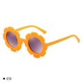 Bright orange sunflower sunglasses for children with purple gradient lenses C12 - Kids / C12 Mustard Yellow Frame Grey Lens