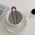 Minimalist purple candy color U-shaped hair pin in stylish ceramic cup aesthetic - Purple