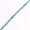 Collar de acero de titanio chapado en oro con cuentas de turquesa azul y marrón - Azul Celeste