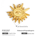 18K gold plated stainless steel sun eye charm pendant waterproof and hypoallergenic - Eye of the Sun God Pendant PJ93287