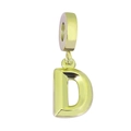 Polished gold-plated stainless steel letter D pendant for custom necklace and bracelet - Letter D