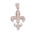 Elegant micro-pave silver fleur-de-lis pendant charm for DIY jewelry making accessories - Fleur-de-lis - Small / White Gold