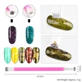 Pink double-headed nail art magnet pen with round and comb magnetic tips for cat eye gel - CT-08 Double Head Flower Magnet Pen