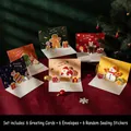 Lot de cartes de Noël 3D avec bonhomme de pain d'épices, renne et Père Noël - Collection Complète - HK051 Carte 3D Merveilleux Noël Lot