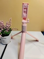 Pink multifunctional Bluetooth selfie stick tripod with foldable phone holder and remote - Pink Extended 1m Standard (F310)