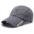 Donkergrijze sneldrogende baseballpet met SDSR-logo op ademende geruite stof - Verstelbaar / donkergrijs