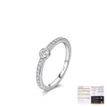S925 Sterlingsilber Blasenring mit rundem Moissanit-Stein und GRA-Zertifikat - US Größe 5