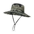 Men's jungle camo bucket hat with breathable mesh and wide brim for sun protection - Camouflage Khaki