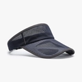 Dark blue mesh sun visor hat with breathable double-layer honeycomb mesh and strap - Adjustable / Navy Blue