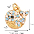 Pendentif baleine en laiton avec zircons bleus et blancs et finition dorée élégante - K644733-Gold Whale