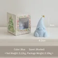 Blue gnome scented candle with golden bell and themed gift box, size 9cm by 6.2cm - Blue (Wild Bluebell)