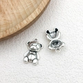 Antike silberne Teddybär-Anhänger im 3D-Metalldesign für DIY-Halsketten und Schmuck - 1 Stück Vintage Teddybär (11x17mm)