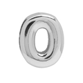 Single metallic silver bubble letter O charm in high-polished 18k gold style finish - Silver Letter-O