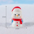 Miniature resin snowman figurine with red hat and scarf for Christmas micro landscape decor - No.10 Snowman with Christmas Hat