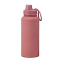 1L matte stainless steel sports bottle in dusty rose pink with carrying loop - Smoky Pink - Sport