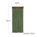 Grüner Boho-Wandteppich mit Holzstab, 40x90cm, handgewebte Quasten für Wanddeko - Vertikales Dunkelgrün (Stil 3)