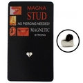 5mm silver heart magnetic stud earring for non-pierced ears on display card - Heart