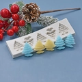5-cavity Christmas tree silicone mold for DIY baking and festive cake decorating - 5-Cavity Christmas Tree (13.5x3.9x1.2cm) / White