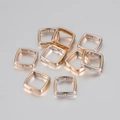 Cuentas cuadradas de CCB bañadas en oro y plata para creación de joyería DIY - Oro rosa