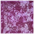 Detailed top view of purple and pink tie-dye paisley pattern polyester bandana - 54*54CM / Purplish Red