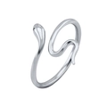 Minimalistischer silberner schlangenförmiger offener Ring mit elegantem Finish für Damen - Einstellbar Offen / Silber