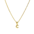 Detailed close-up of 18k gold-plated balloon letter C pendant with reflective finish - Letter C