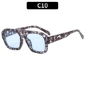 Fashion aviator sunglasses model C10 with marble pattern frame and blue lenses - Tortoise Blue
