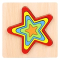 Star-shaped wooden puzzle with multi-layer nested colorful pieces for early learning - Shape Puzzle-Pentagon (JM几何形状-五角形)