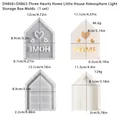 Moule en silicone pour boîte de rangement lumineuse en forme de maison avec texte HOME - Ensemble HOME trois coeurs