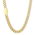 Collana a catena cubana in acciaio al titanio dorato con chiusura a moschettone ovale - Oro 6mm 50cm (KN231456-Z)