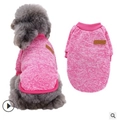 Classic rose red warm knit pet sweater for small dogs and cats with plush fleece texture - Rose Red