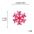 Pink and red snowflake embroidery patch for DIY festive clothing decor, 6.5cm size - 6.5x6.1cm / 11194-A-Pink Snowflake