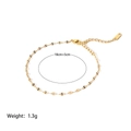 Gold plated stainless steel snake chain bracelet with adjustable 18cm+5cm length - Gold Flat Sequin Chain Style (YYB023029)