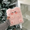 Pink plush puppy photo album A6 binder with cute ears and paws for card storage - Pink Rabbit (Excluding Inner Pages)